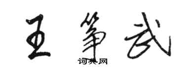 駱恆光王箏武行書個性簽名怎么寫