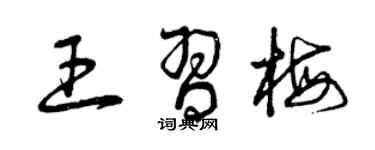 曾慶福王習梅草書個性簽名怎么寫