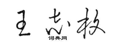 駱恆光王志枚草書個性簽名怎么寫
