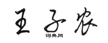 駱恆光王子農行書個性簽名怎么寫