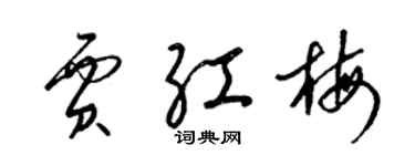 梁錦英賈紅梅草書個性簽名怎么寫