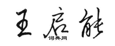 駱恆光王啟能行書個性簽名怎么寫