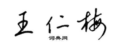 梁錦英王仁梅草書個性簽名怎么寫