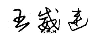 朱錫榮王威連草書個性簽名怎么寫