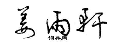 曾慶福姜雨軒草書個性簽名怎么寫