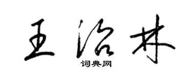 梁錦英王治林草書個性簽名怎么寫