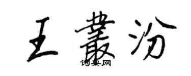 王正良王叢汾行書個性簽名怎么寫