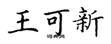 丁謙王可新楷書個性簽名怎么寫