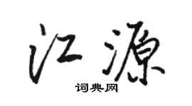 駱恆光江源行書個性簽名怎么寫