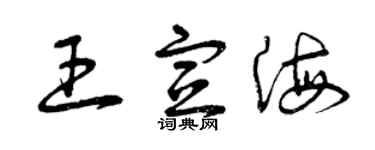 曾慶福王宣海草書個性簽名怎么寫
