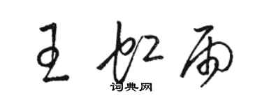 駱恆光王虹雨草書個性簽名怎么寫