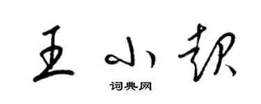 梁錦英王小起草書個性簽名怎么寫