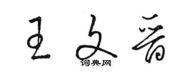 駱恆光王文晉草書個性簽名怎么寫