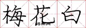 龐中華梅花白楷書怎么寫