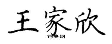 丁謙王家欣楷書個性簽名怎么寫
