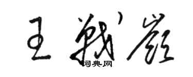 駱恆光王戰嶺草書個性簽名怎么寫