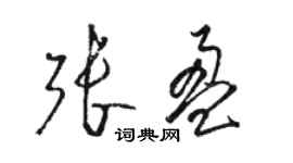 駱恆光張盈草書個性簽名怎么寫