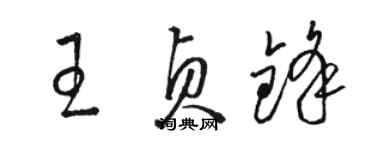 駱恆光王貞鋒草書個性簽名怎么寫