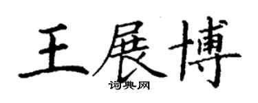 丁謙王展博楷書個性簽名怎么寫