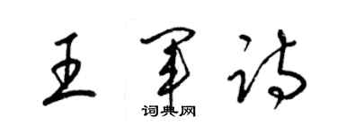 梁錦英王軍詩草書個性簽名怎么寫