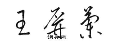 駱恆光王屏蘭草書個性簽名怎么寫