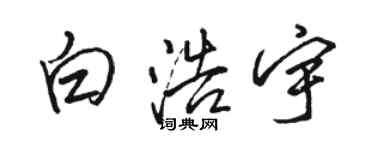 駱恆光白浩宇行書個性簽名怎么寫