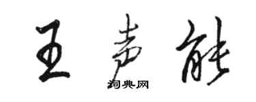 駱恆光王聲能行書個性簽名怎么寫