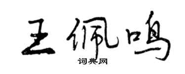 曾慶福王佩鳴行書個性簽名怎么寫