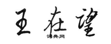 駱恆光王在望行書個性簽名怎么寫