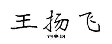 袁強王揚飛楷書個性簽名怎么寫