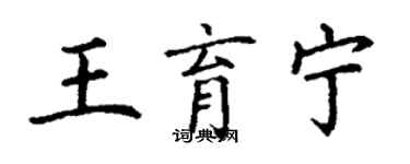 丁謙王育寧楷書個性簽名怎么寫