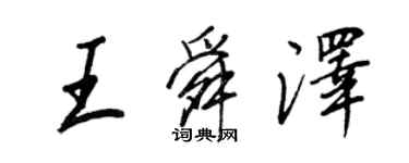 王正良王舜澤行書個性簽名怎么寫