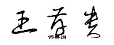 曾慶福王存貴草書個性簽名怎么寫