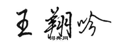駱恆光王翔吟行書個性簽名怎么寫