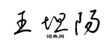 梁錦英王坦陽草書個性簽名怎么寫