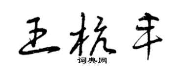 曾慶福王杭豐草書個性簽名怎么寫
