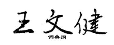 曾慶福王文健行書個性簽名怎么寫