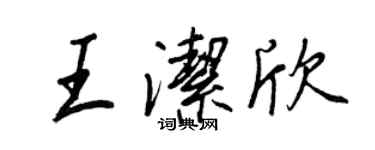 王正良王潔欣行書個性簽名怎么寫
