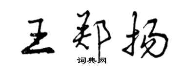 曾慶福王鄭揚行書個性簽名怎么寫