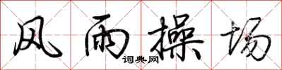 荊霄鵬風雨操場行書怎么寫