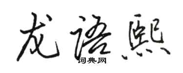 駱恆光龍語熙行書個性簽名怎么寫