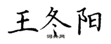 丁謙王冬陽楷書個性簽名怎么寫