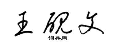 梁錦英王硯文草書個性簽名怎么寫