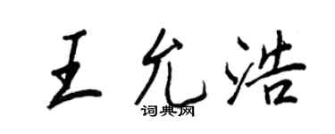 王正良王允浩行書個性簽名怎么寫