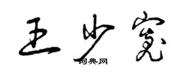 曾慶福王少寬草書個性簽名怎么寫