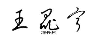 梁錦英王昆寧草書個性簽名怎么寫