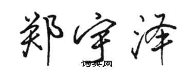 駱恆光鄭宇澤行書個性簽名怎么寫
