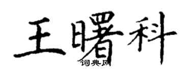 丁謙王曙科楷書個性簽名怎么寫