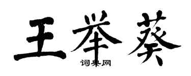 翁闓運王舉葵楷書個性簽名怎么寫