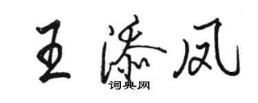 駱恆光王添鳳行書個性簽名怎么寫